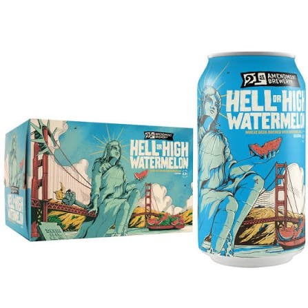21st Amendment Brewing "Hell or High Watermelon" Wheat Ale 12oz Can [6-Pack]